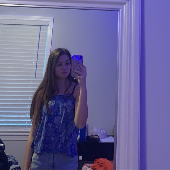 aeropostale blue tank top with tie strings - Picture 2 of 4